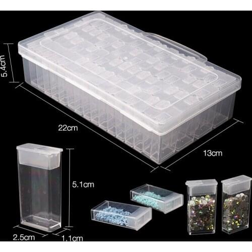 64 Bottles Of Diamond Painting Accessories Tools Plastic Storage Box Separate Bottles In Bulk Or Set Purchase