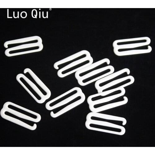 Luo Qiu white 9 Bra underwear Metal&plastic buckle Brassiere clasp nylon coated metal 20mm bra adjustable buckles (100 pcs/lot)