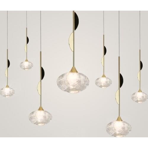 Nordic Light Luxury Single Head Glass Chandelier Soft Eye Protection Bedroom Bedside Restaurant Bar Personality Lamp