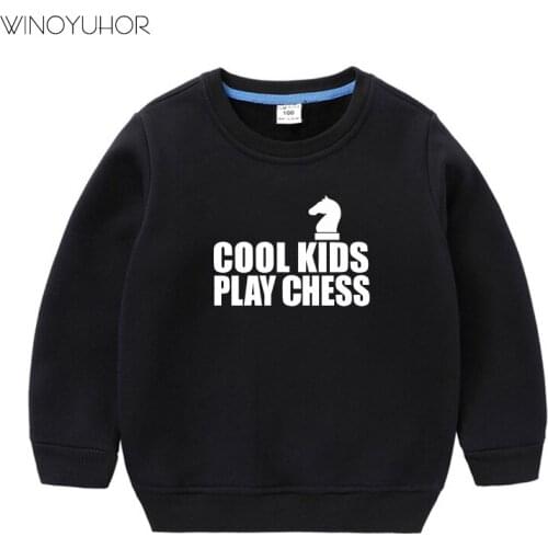 New Boys Cool Kids Play Chess Hoodies Children Sweatshirt Boys Girls Winter Coat Kids Long Sleeve Casual Outwear Baby Clothing