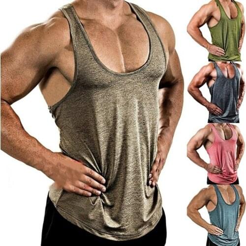 New Fashion Cotton Sleeveless Shirts Tank Top Men Fitness Vest Shirt Mens Single Bodybuilding Workout Gym Vest Fitness Sports