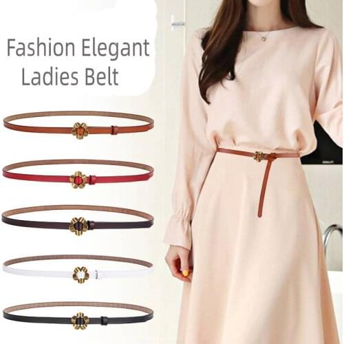 CANZE New Ladies Thin Belt Needle-free Fashion Korean Vintage Belt Dress Decorative Belt for Women