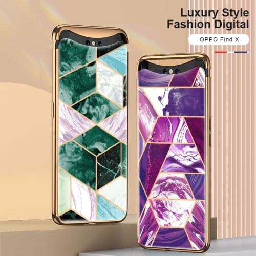 GKK Original Case For OPPO Find X Case Tempered Glass Pattern Anti-knock Plating Edge Protection For OPPO Find X Cover Fundas