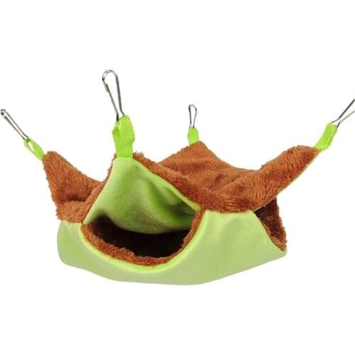 Plush Hamster Hammock Double Thicken Warm Sleeping Bag Nest Hanging Cage House