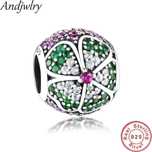 Fit Original Pandora Charms Bracelets 925 Silver Charms Multiple Mix Color Zirconia Beads for Jewelry Making Berloque