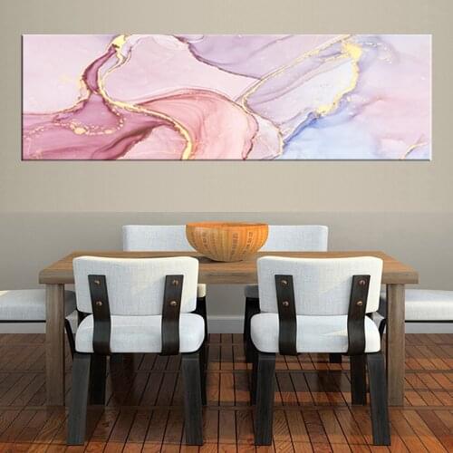Pink Abstract Marble Canvas Painting Modern Gold Paint Poster and Prints Nordic Home Wall Pictures for Living Room Wall Decor