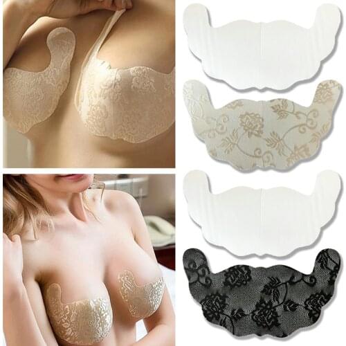Sexy U Shape Bra Pads Women Lace Adhesive Push Up Nipple Cover Invisible Breast Lift Up Bra Tape Silicone Stick On Bras Lenceria
