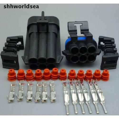 Shhworldsea 12052848 12124107 Metri-Pack 150 Female Male 6 Pin car Waterproof Automotive Connector Auto electrical plug