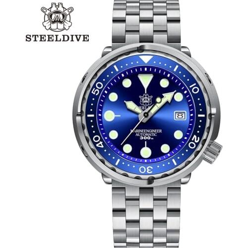 Steeldive SD1975 OEM Custom Stainless Steel Sapphire Glass Mechanical NH35 300m Wristwatch Diving Super Luminous Dive Watch
