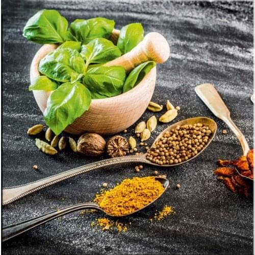 Rhinestone picture mosaic embroidery Spoon Grains Spices icon cross stitch kits full diamond painting kitchen decoration YG972