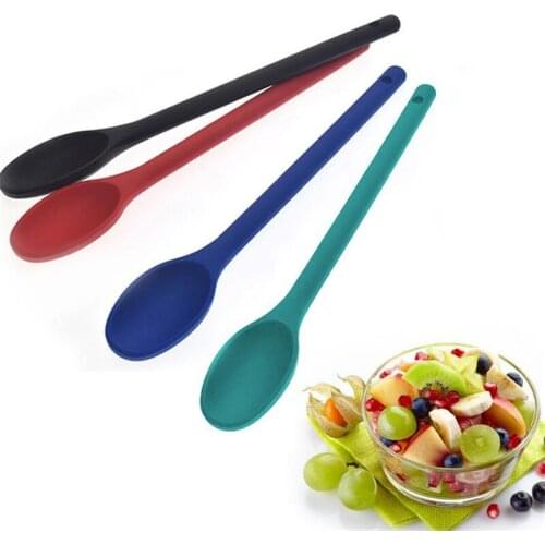 Cake Butter Spatula Silicone Spoon Mixing Spoons Long-handled Cooking Utensils Tableware Kitchen Soup Spoons Mixer Kitchen Tools