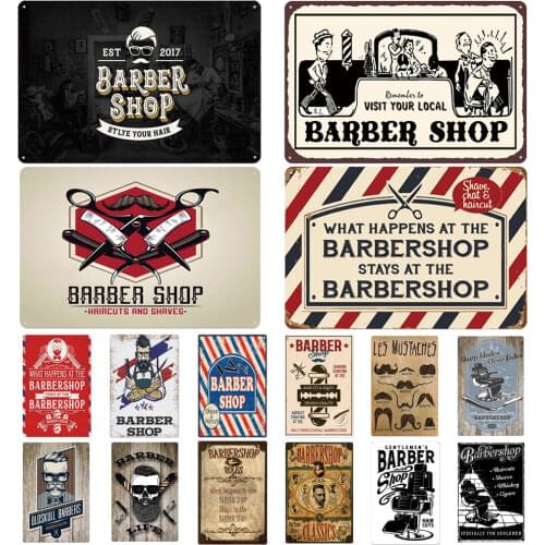 Metal Signs Vintage for Salon Barber Shop Decoration Hair Cut Tin Sign Plates Wall Decoration
