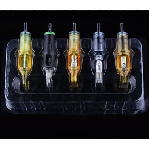 YILONG Disposable Plastic Tattoo Cartridge Needles Holder Stand for Most Cartridge Tattoo Needles 20Pcs Tray Clear Color