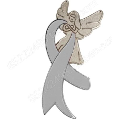Brain Cancer Awareness Angel Wing Gay Ribbon Lapel Pins