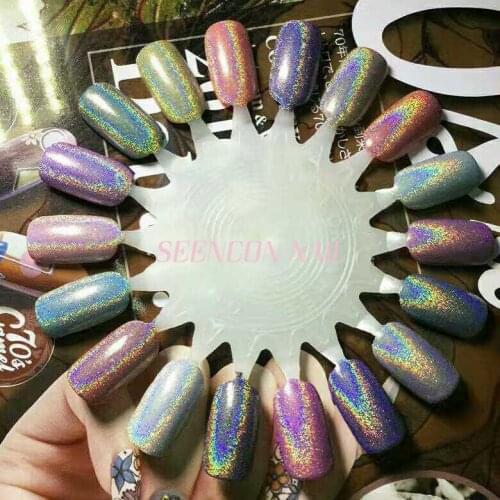 1g/box Top Laser Glossy Holographic Unicorn Powder Magic Mirror Powder Nail Glitter Nail Art Sequin Chrome Pigment Rainbow Dust