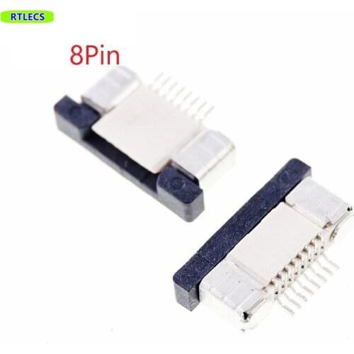 100pcs FPC connector 0.50 mm 0.020" 8 Pin Bottom Contact Right angle SMD ZIF Slide Lock Surface Mount