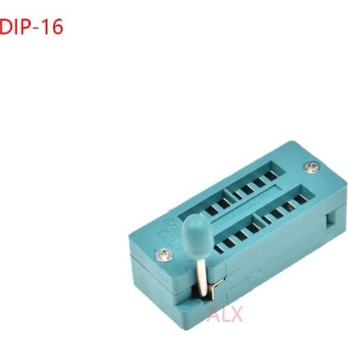 2PCS GREEN DIP16 ZIF ZIP IC SOCKET 16P DIP CHIP TEST Adaptor 16 PIN dip-16 16PIN 2.54MM PITCH CONNECTOR FOR PCB