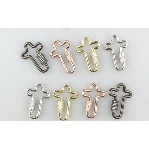 25*16mm 10pcs/lot Popular colorful cubic zirconia micro pave charm clasp,cross shape cz clasp charm,fashion cz jewelry component