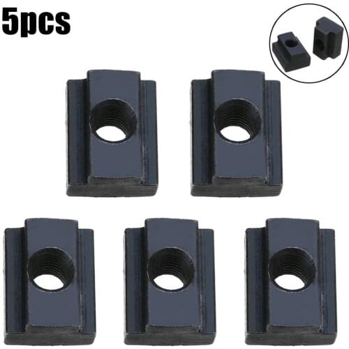 5Pcs M6/8/10 Threads T Slots Nut Black Oxide Finish T Slot Nuts High Hardness Threads T Slots In Machine Tool Tables New