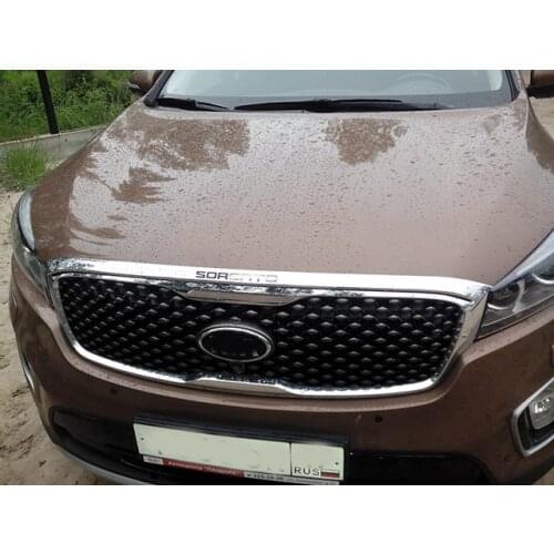 ABS Chrome Engine Lid Cover Trim Hood Guard For Kia Sorento 2015 2016 2017-2020 accessories car styling 1pc/set