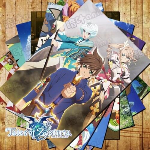 10 PCS/LOT Anime Tales of Zestiria the X Cross Poster Toys Stickers Sorey Mikleo Edna Alisha Lailah Comic Wall Pictures 42x29CM