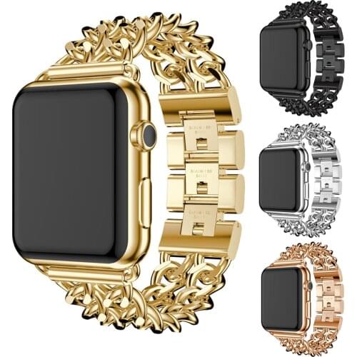 Stainless Steel Link Watchband for Apple Watch 5 4 Band 40mm 44mm 38mm 42mm Metal Strap Bracelet Accessories for iwatch 3 2 1