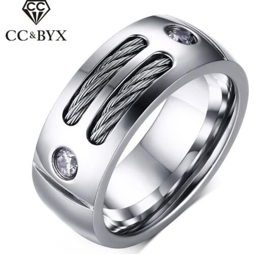 CC Stainless Steel Avia Rings For Women And Men Luxury Jewelry Lover Couple Ring Cubic Zirconia Accessories Drop Shipping CC1255