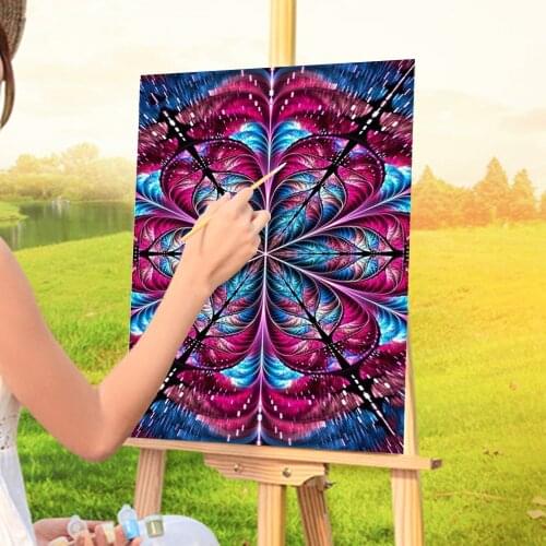 Flower Mandala Coloring By Numbers Painting Complete Kit Oil Paints 50*70 Oil Painting New Design Crafts For Wholesale