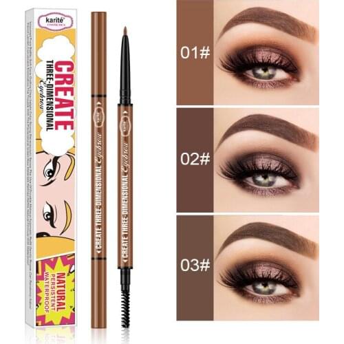 Double-ended ultra-fine eyebrow pencil, waterproof, sweat-proof, long-lasting, no makeup, eyebrow artifact eyebrow makeup
