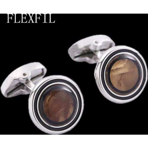 FLEXFIL Jewelry french shirt cufflink for mens Brand designer Cuffs link Button male High Quality H Luxury Wedding wholesale