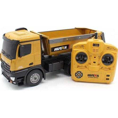 Huina 1573 RTR 2.4GHz 10 channel 1:14 Remote Control RC Truck Dump self-discharging metal Auto Demonstration LED Light RC Toys