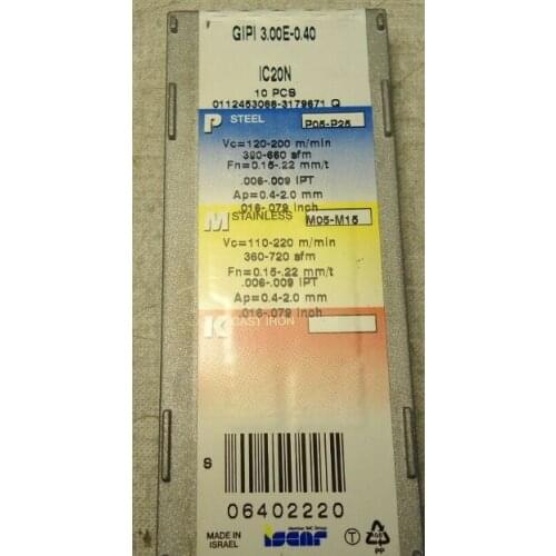10PCS CARBIDE INSERT GIPI 3.00E-0.40 IC20N