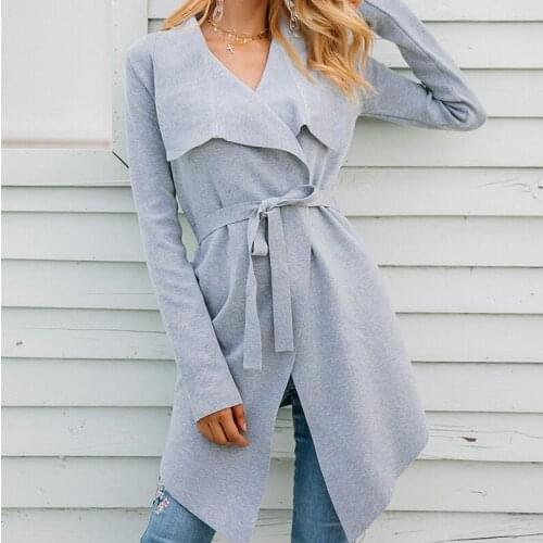 Weweya New Lapel Cardigan Windbreaker Female Winter Jackets Women Long Sleeve Asymmetric Cardigan Cotton Coats and Jackets Women