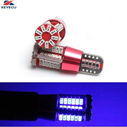 KEYECU 2 Pieces 6000k 12V T10 W5W Wedge 3014 57SMD Bright Blue LED Bulbs For Car Interior OutDoor Parking Side Marker Lights
