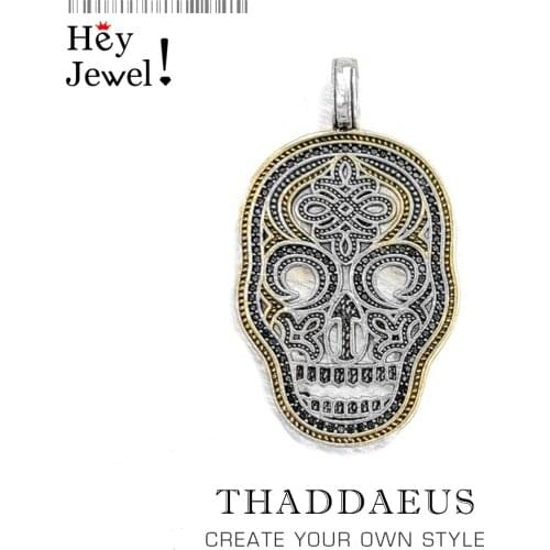 Pendant Skull Mask Yellow,2019 Brand Fashion Jewelry Europe Bijoux Accessories 925 Sterling Silver Gift For Woman & Rebel Men