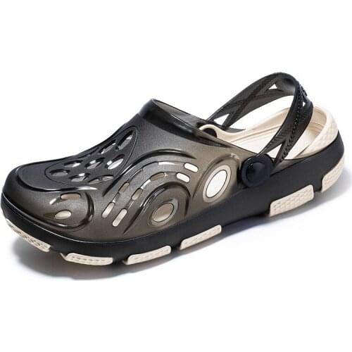 Mens Sandals 2021 Summer New Lightweight Breathable Non-slip Wear-resistant Comfortable Soft Bottom Hollow Beach Slippers