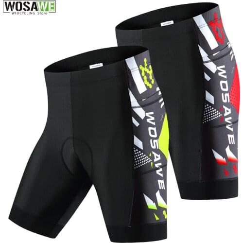 WOSAWE Mens Cycling Shorts Downhill MTB Bike Shorts Bicycle Tights 3D Padded Shorts Quick-Dry Half Pants with Phone Pocket