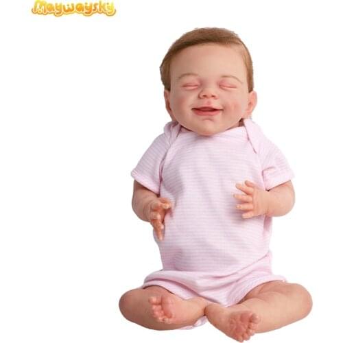 Maywaysky 20" Soft Full Silicone Body Reborn Dolls American BebKeye Sleeping Baby With Cloth Handmade Newborn Kit Toy For Kid