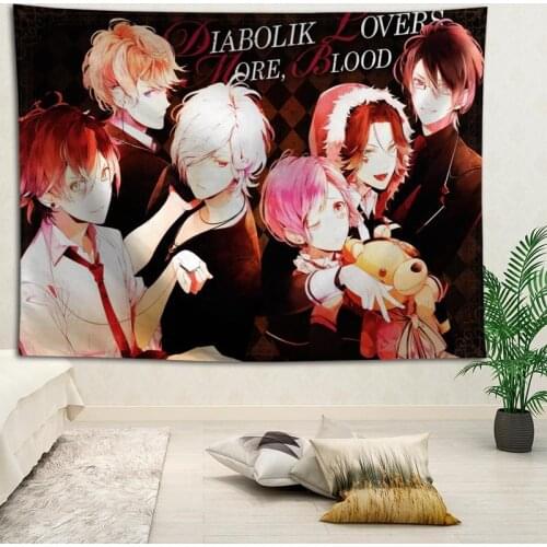 Hot Sale Custom Anime Diabolik Lovers Printed Tapestry Background Decorative Tapestry Various Sizes Wall Hanging Decor