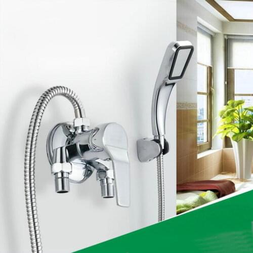 Wall mount Bath mixer tap single handle exposed install shower valve chrome brass with hand shower shower mixer valve