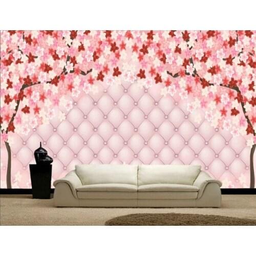 Custom papel DE parede floral, pink floral wallpaper for the sitting room the bedroom TV wall Embossed papel DE parede