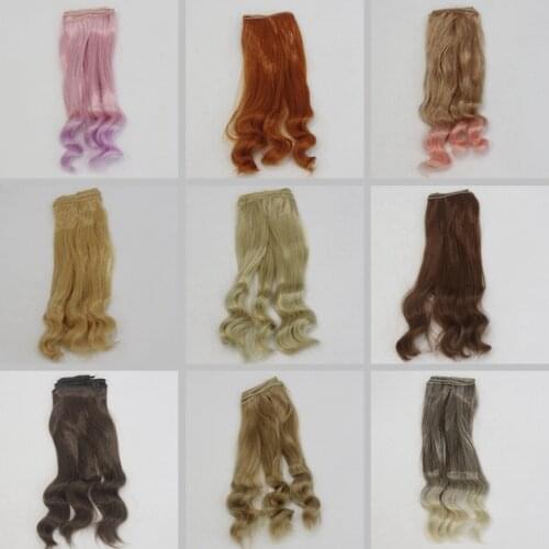 DIY Wave Wig Black Gold Blown Khaki Curly Wavy 25cm Hairpiece Per Wig Hot Pear Curly Hair For Dolls Accessories Christmas Toy