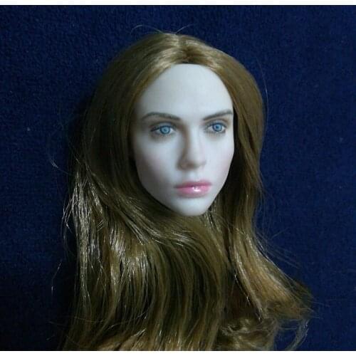 Custom 1/6 Female Head Pale Villa Planted Hair Carved Model Toy PVC Fit 12" Female Pale PH TbL Figure Body Toy