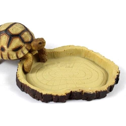 Resin Dish Reptile Food Water Bowl Vivarium Animal Turtle Gecko Snake Feeder