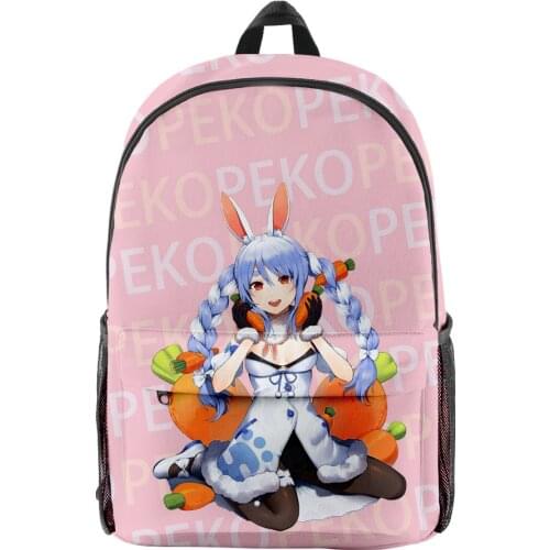 WAWNI HOLOLIVE VTuber Usada Pekora 3D Merch Oxford Cloth Shoulder Backpack Printed Multi Casual Student School Bag