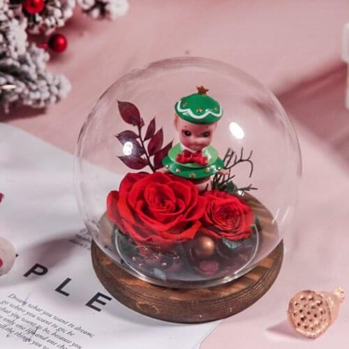 Diameter=18cm Big Size Round Shaped Glass Dome Vase Home Decoration Creative Antique base Cake Cover DIY Wedding Friend Gift