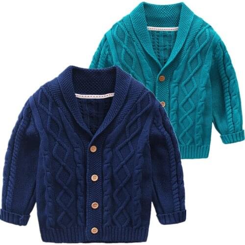 Baby Boys Sweater Jackets 2020 Autumn Winter Casual Solid Toddler Kids Sweater Cadigan Korean V Neck Knit Sweater Coats For Boy
