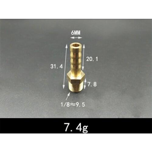 Thicken DN6 1/8" BSP Male x 6mm Hose Barb Tail Brass Coupling Joint Pipe Fitting Water Gas