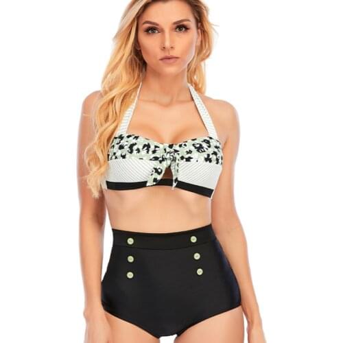 Womens Separate Swimsuit Swimwear Feminine Split Bikinis Set Woman 2 Pieces Sexy High Waist Plus Size Beach Wear Bathing Suits