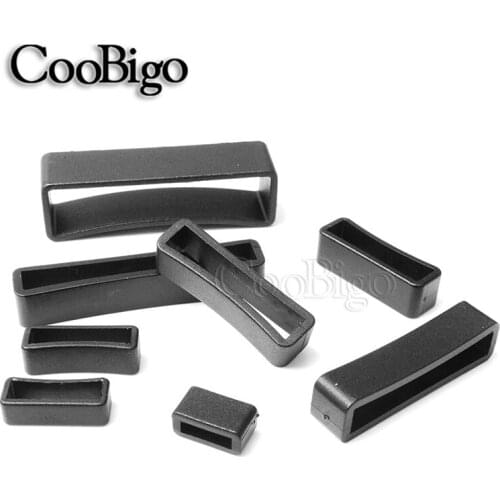 10pcs Plastic Belt Loop Keeper Square Loop Buckle Dog Collar Harness Backpack Strap Bag Accessories 10mm to 53mm
